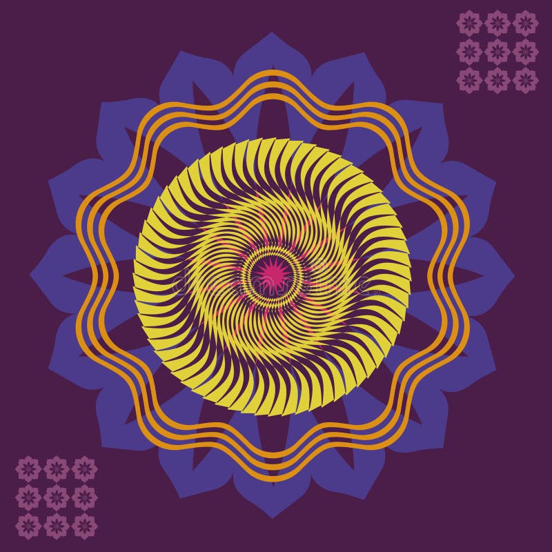 Optical illusions in color mandala