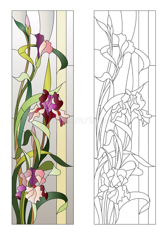 Floral Stained Glass Pattern Stock Vector Illustration Of Backdrop Plant