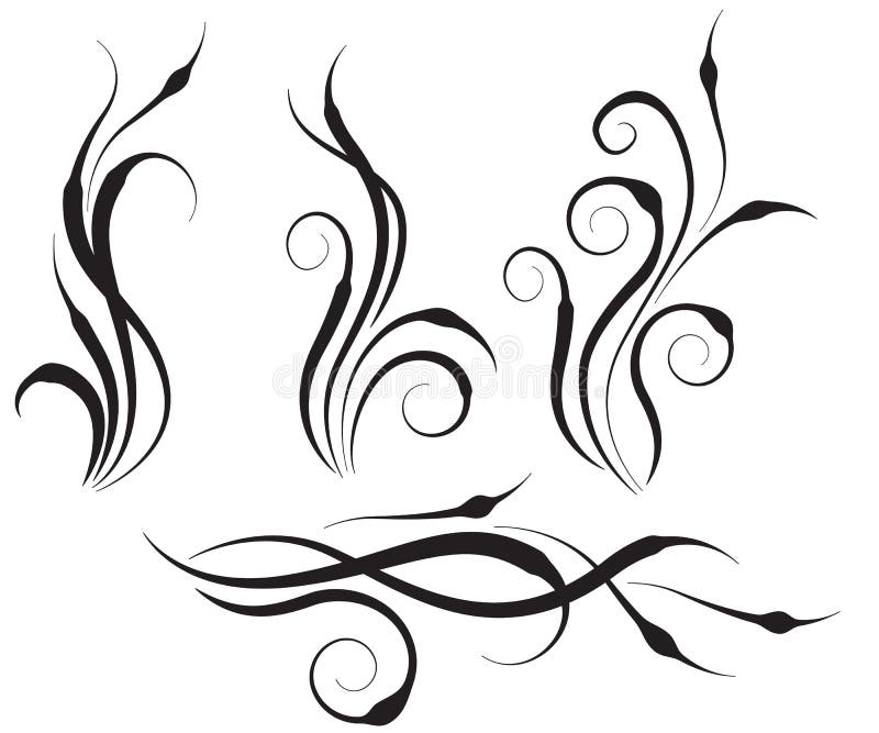 Floral swirl design elements