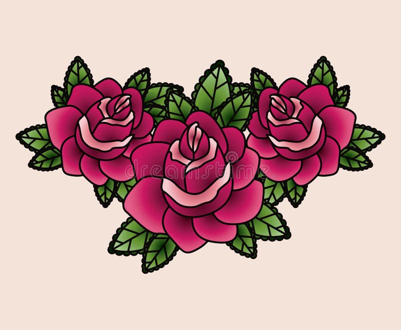 Floral Tattoo Isolated Icon Design Stock Vector Illustration of