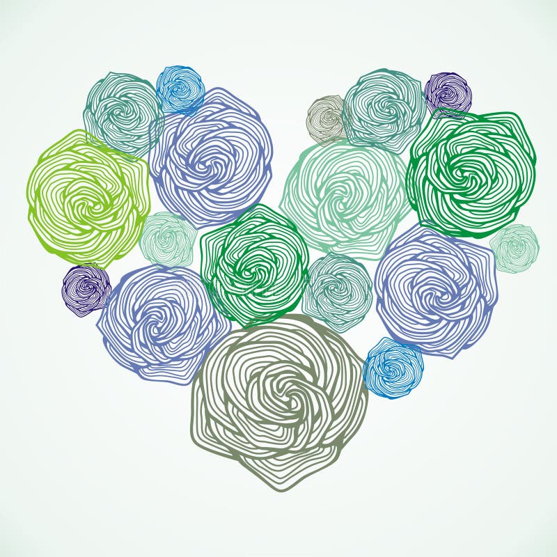 Floral vector heart