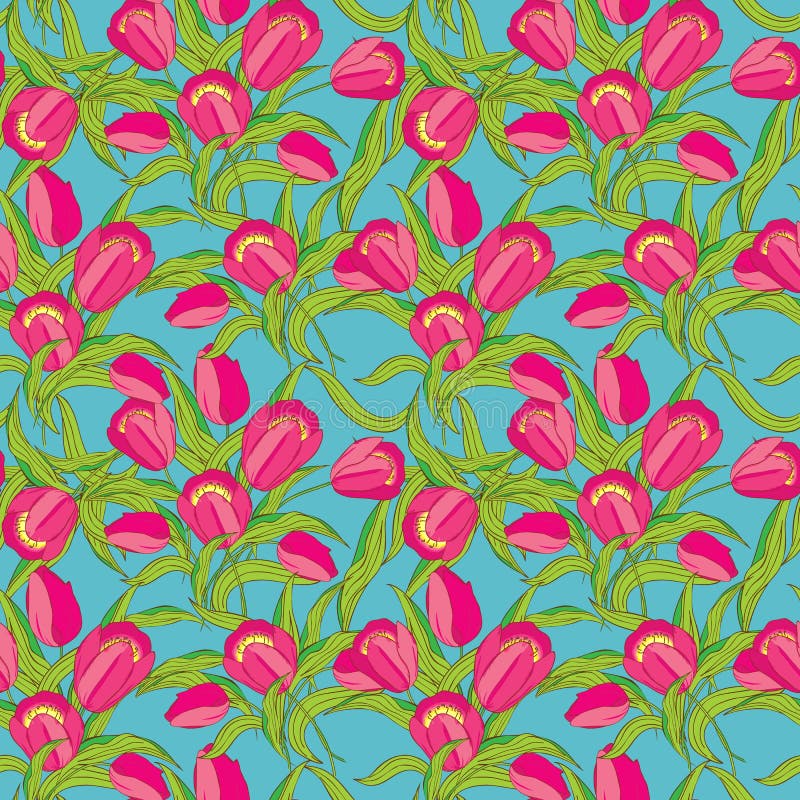 Floral vector seamless pattern