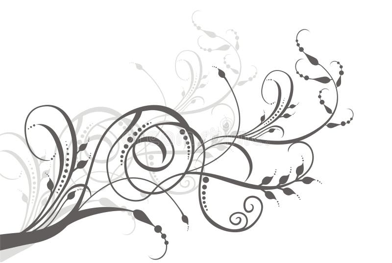 Black And White Floral Vine Clip Art