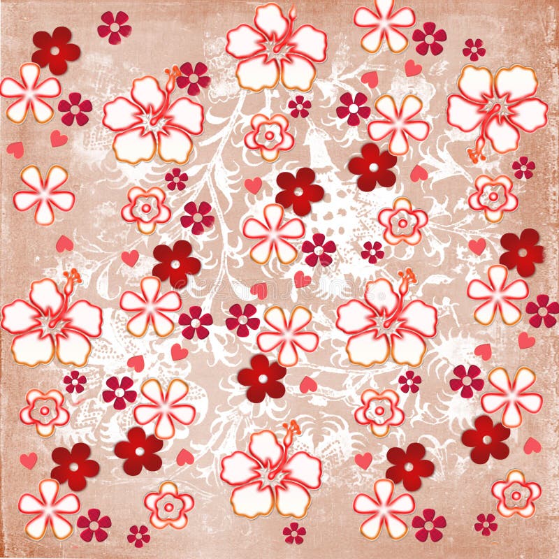 Japanese Classic Sakura Floral in Red, White, Black and Light