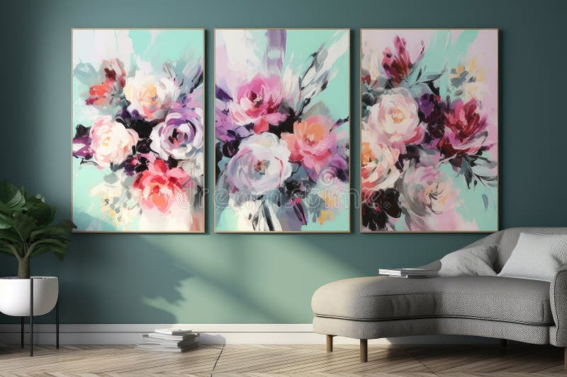 Floral Wall Art, Featuring Abstract or Realistic Designs in Pastel and ...