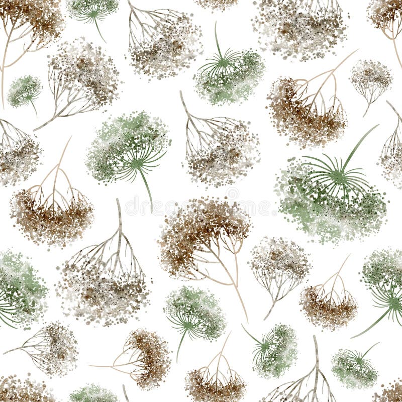 Floral watercolor seamless pattern. Background wildflowers on a white background.