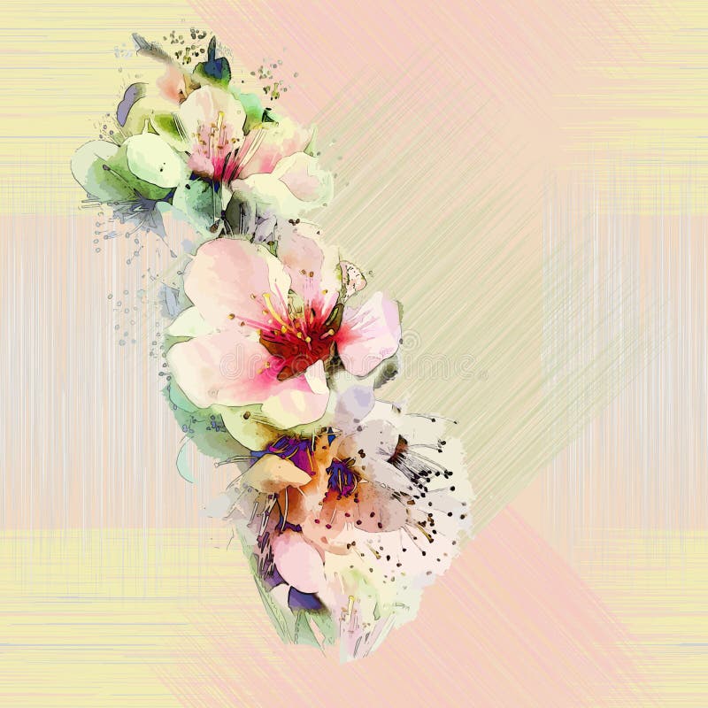 Floral άνευ ραφής σχέδιο με τα φωτεινά λουλούδια άνοιξη διανυσματική απεικόνιση