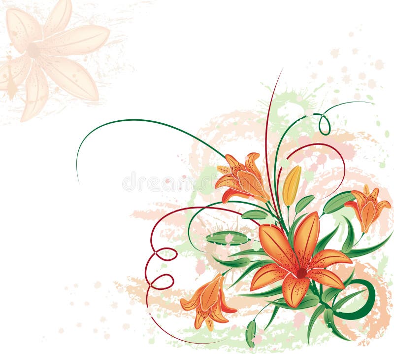 floral διάνυσμα lilium grunge ανασκόπησης απεικόνιση αποθεμάτων floral διάνυσμα lilium grunge ανασκόπησης απεικόνιση αποθεμάτων