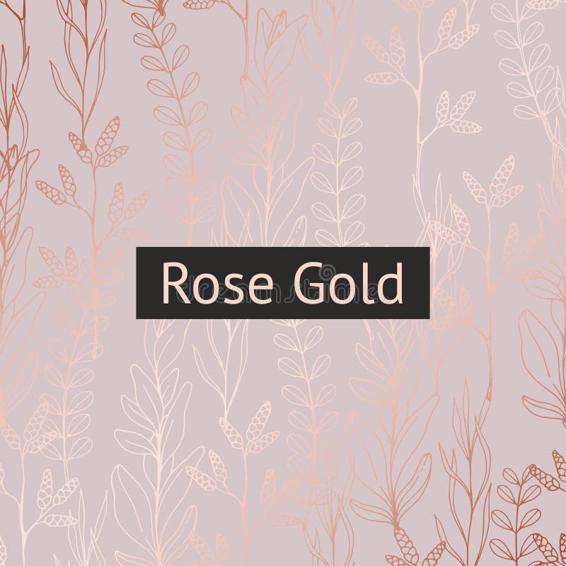 Floral vector pattern with rose gold imitation for design and decoration of invitations, business cards, cards and other surfaces. Floral vector pattern with rose gold imitation for design and decoration of invitations, business cards, cards and other surfaces