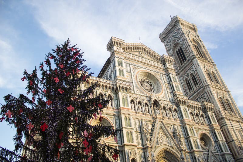 Florence Cathedral and Christmas Tree Stock Image Image of firenze