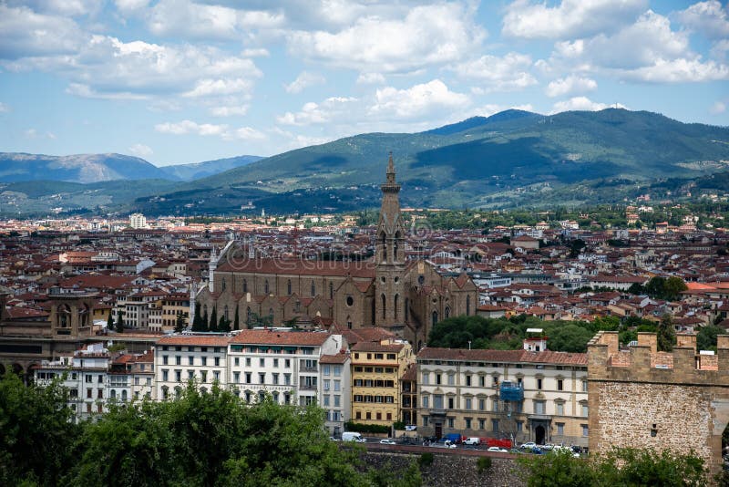 Florence Downtown, Top View, Tuscany, Italy Stock Photo - Image of ...