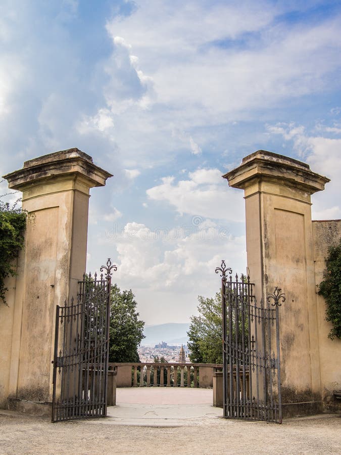 Florence Gates stock photo. Image of view, stone, blue 45263826