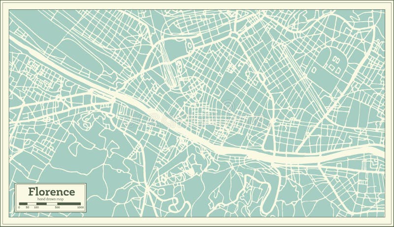 Florence Italy City Map en estilo retro Ejemplo blanco y negro del vector ilustración del vector Florence Italy City Map en estilo retro Ejemplo blanco y negro del vector ilustración del vector