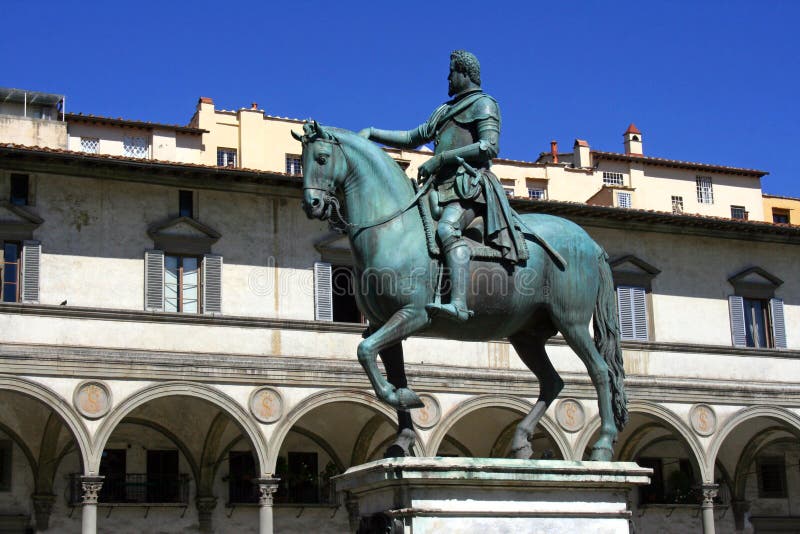 Florence monument av Ferdinand de Medici arkivbilder Florence monument av Ferdinand de Medici arkivbilder