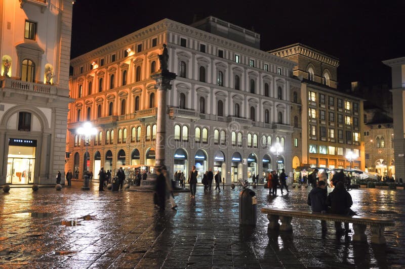 Piazza della Repubblica at night on November 10,2010 in Florence, Italy. Piazza della Repubblica is a city square in Florence, Italy. Piazza della Repubblica at night on November 10,2010 in Florence, Italy. Piazza della Repubblica is a city square in Florence, Italy.