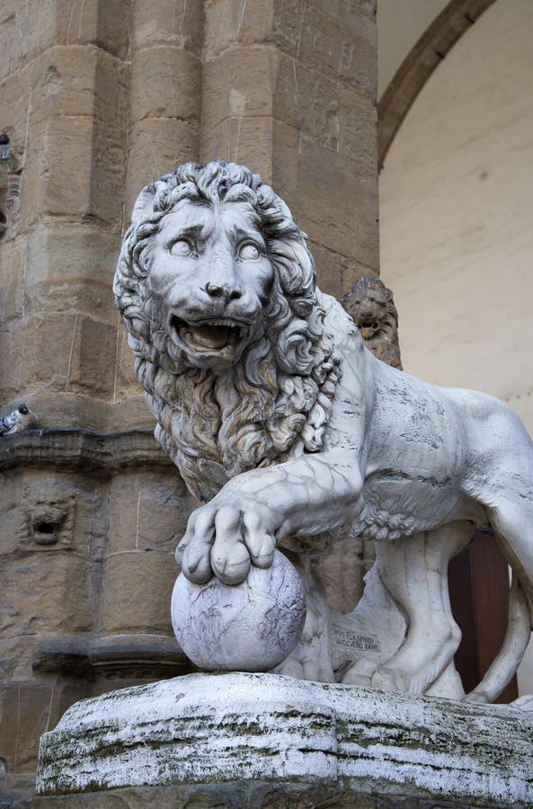 Florence, the Statue of a Lion Stock Photo Image of piazza, style 41362912