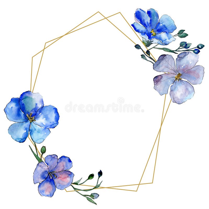 Marco Cuadrado De Invitación Con Flores Azules PNG ,dibujos