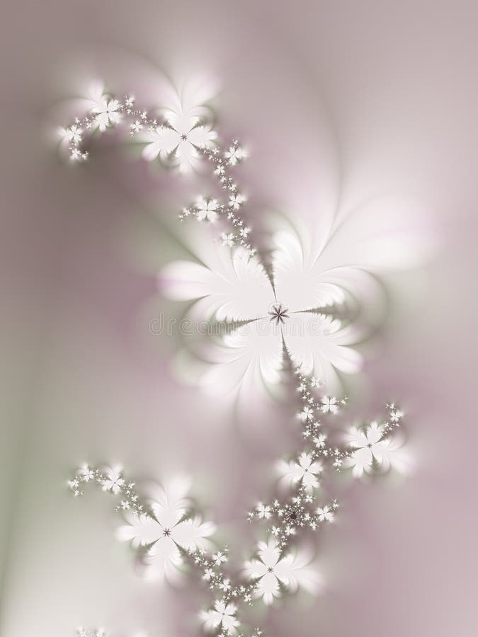 Flores blancas en fractal de la vid libre illustration Flores blancas en fractal de la vid libre illustration