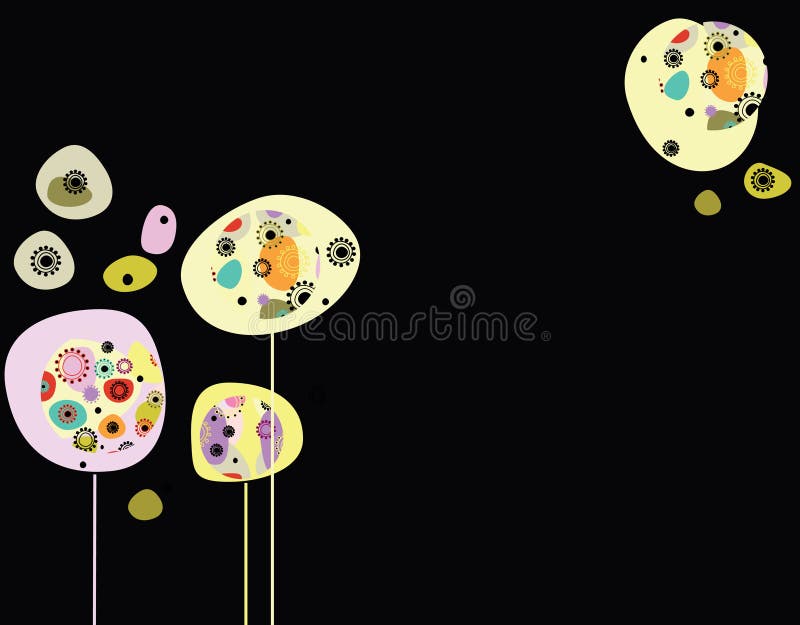 Flores abstractas y coloridas stock de ilustración