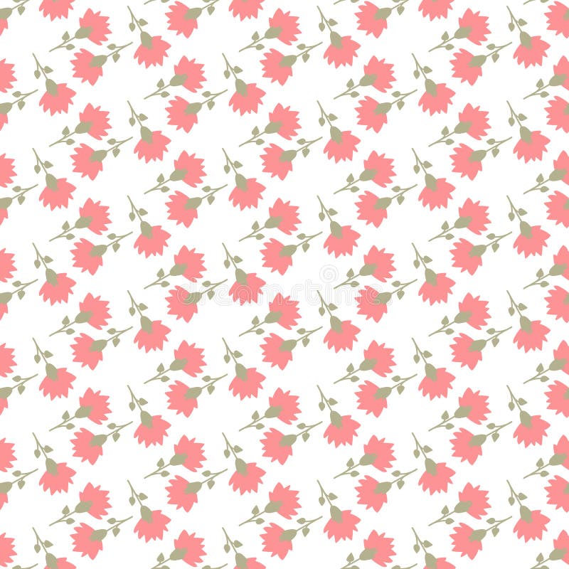 Flores coloridas no teste padrão sem emenda do fundo branco ilustração do vetor Flores coloridas no teste padrão sem emenda do fundo branco ilustração do vetor