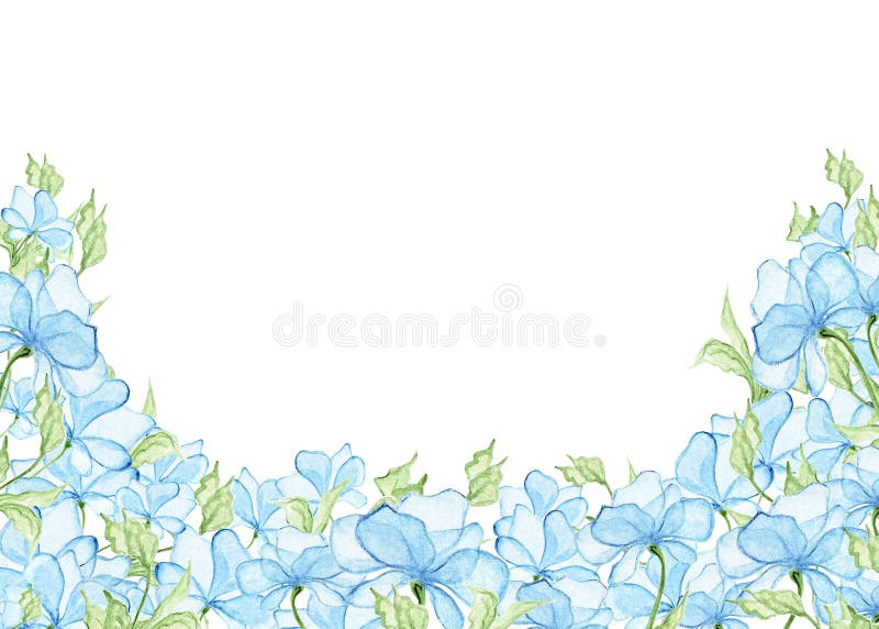 Flores De Color Azul. Base Para Una Tarjeta O Invitación Stock de  ilustración - Ilustración de pastel, azul: 193631877