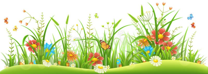 Flores e hierba de la primavera