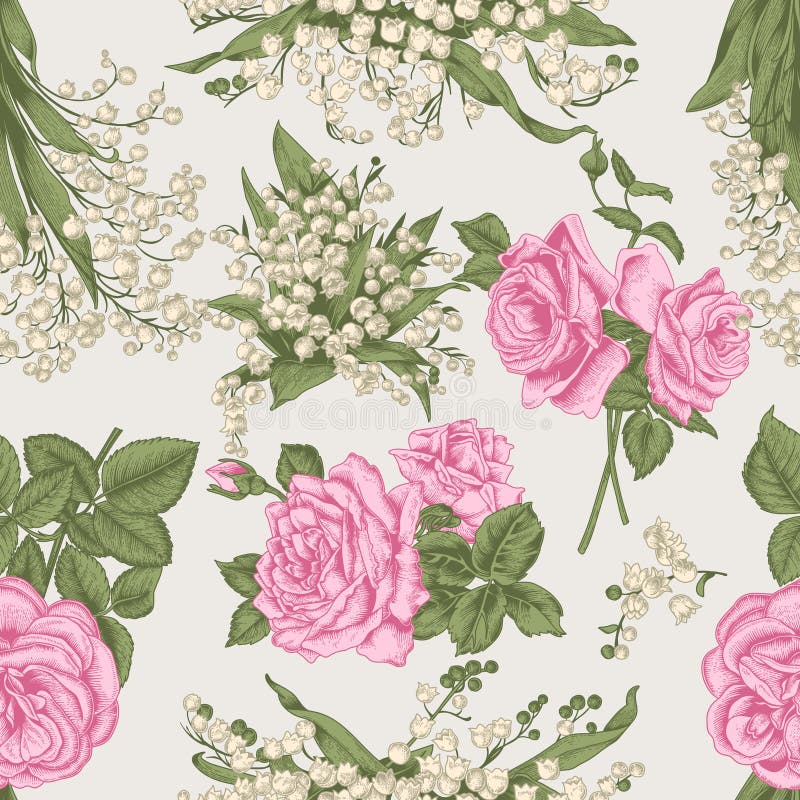 Flores Fondo inconsútil del vector Ilustración de la vendimia ilustración del vector Flores Fondo inconsútil del vector Ilustración de la vendimia ilustración del vector