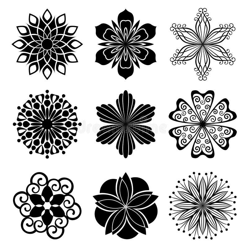 Flores gráficas ilustração stock