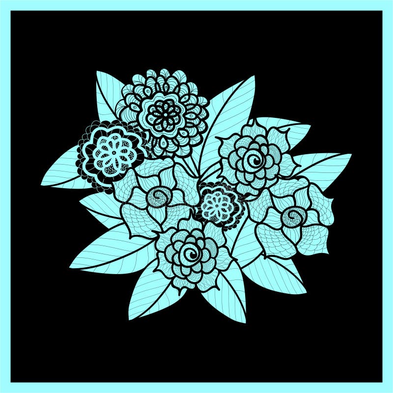 Flores hermosas del arte del garabato Modelo de Zentangle Elemento herbario dibujado mano del diseño libre illustration Flores hermosas del arte del garabato Modelo de Zentangle Elemento herbario dibujado mano del diseño libre illustration