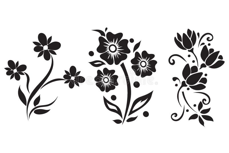 Flores, Negro, Icono, Sistema, Ejemplo Del Vector Ilustración del Vector - Ilustración de extracto, flor: 67394037 Flores, Negro, Icono, Sistema, Ejemplo Del Vector Ilustración del Vector - Ilustración de extracto, flor: 67394037