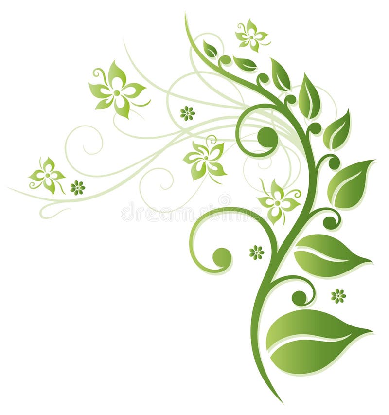 Flores verdes ilustração do vetor. Ilustração de nave - 35667351