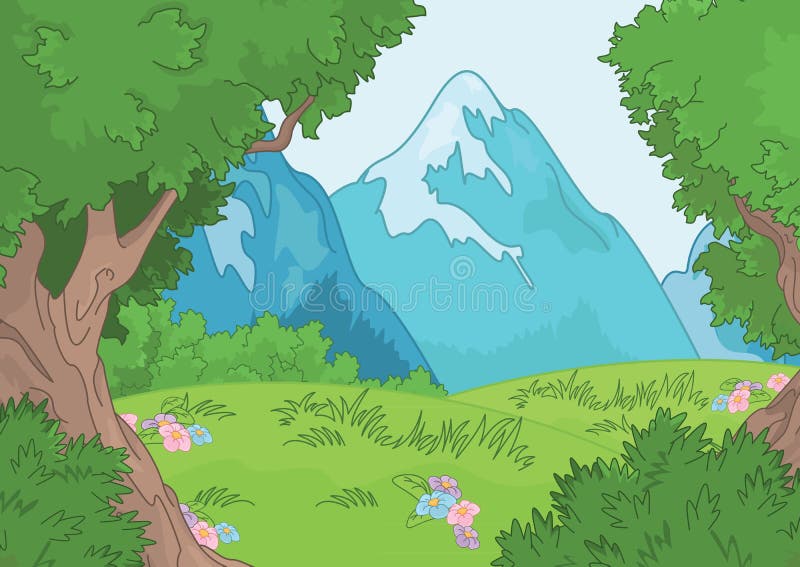 Floresta da montanha ilustração do vetor Floresta da montanha ilustração do vetor