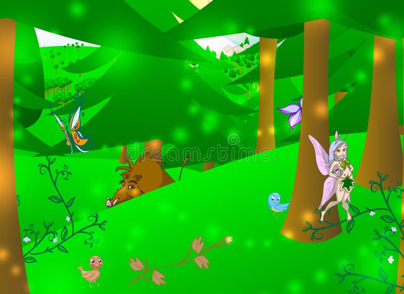 Floresta Enchanted ilustração royalty free Floresta Enchanted ilustração royalty free
