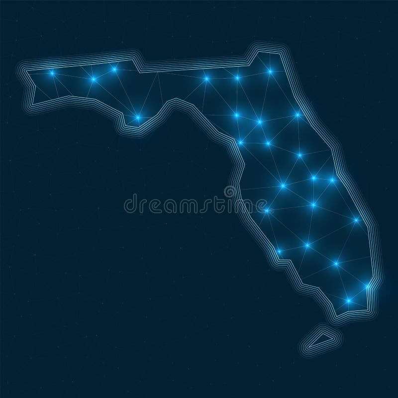 Florida network map. stock vector. Illustration of futuristic 235971955