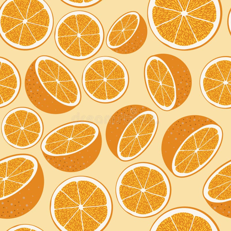 Florida Orange Flat Vector Pattern Stock Vector Illustration of