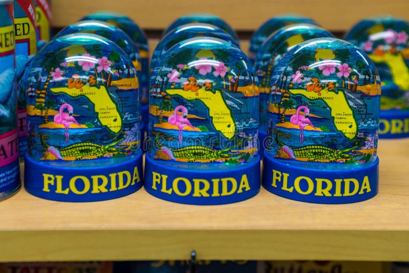 Florida Snow; Globes at a Tourist Shop Stock Image Image of dessert
