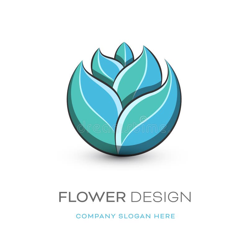 Florist modern logo design royalty free illustration