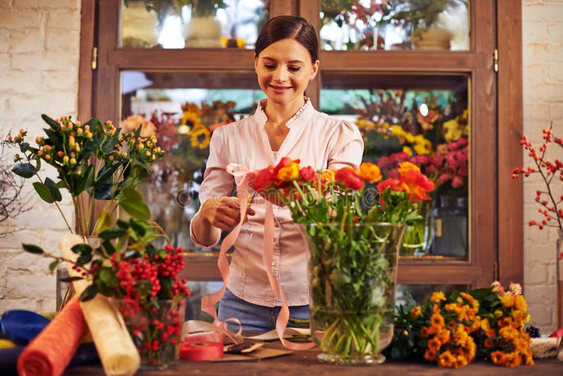 Florist in shop