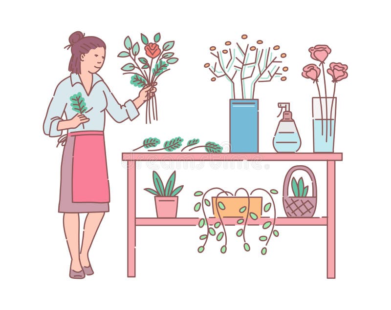 Florist Girl Stock Illustrations – 2,657 Florist Girl Stock Illustrations,  Vectors & Clipart - Dreamstime