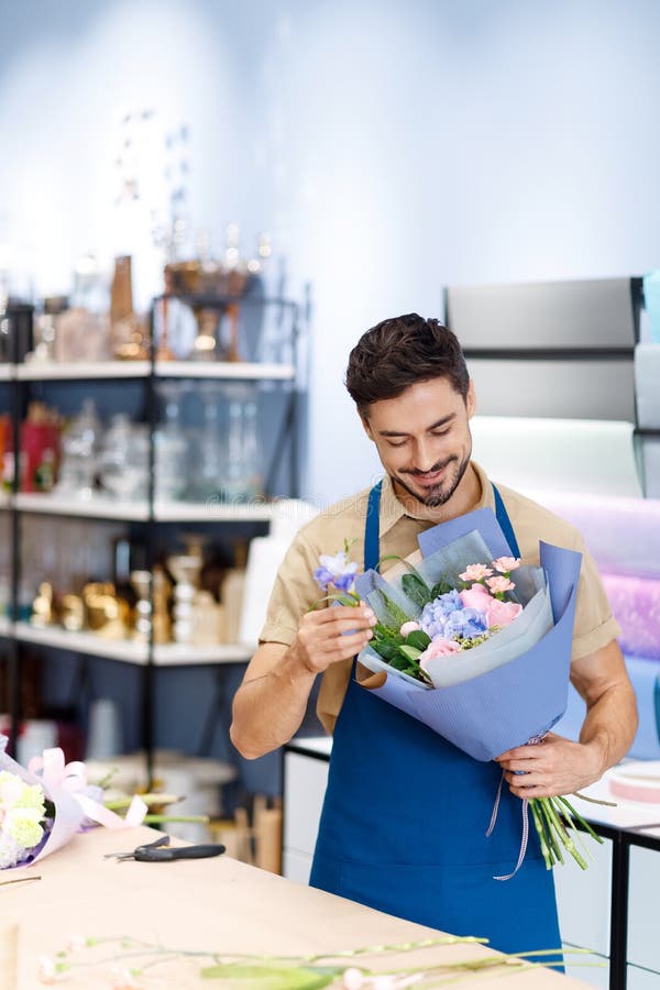 Florist Working in Flower Shop Stock Image Image of hold Florist Working in Flower Shop Stock Image Image of hold