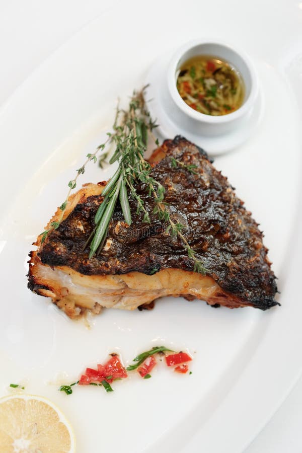 Flounder with Lemon and Savory Sauce Stock Image Image of dish