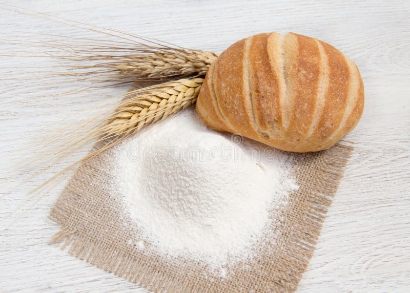 Flour, bread and wheat stock image. Image of nutriment 38710927