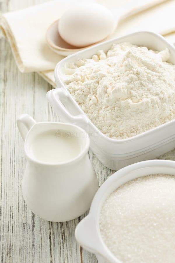 Flour, Eggs, Milk, Sugar Royalty Free Stock Images - Image: 27644459