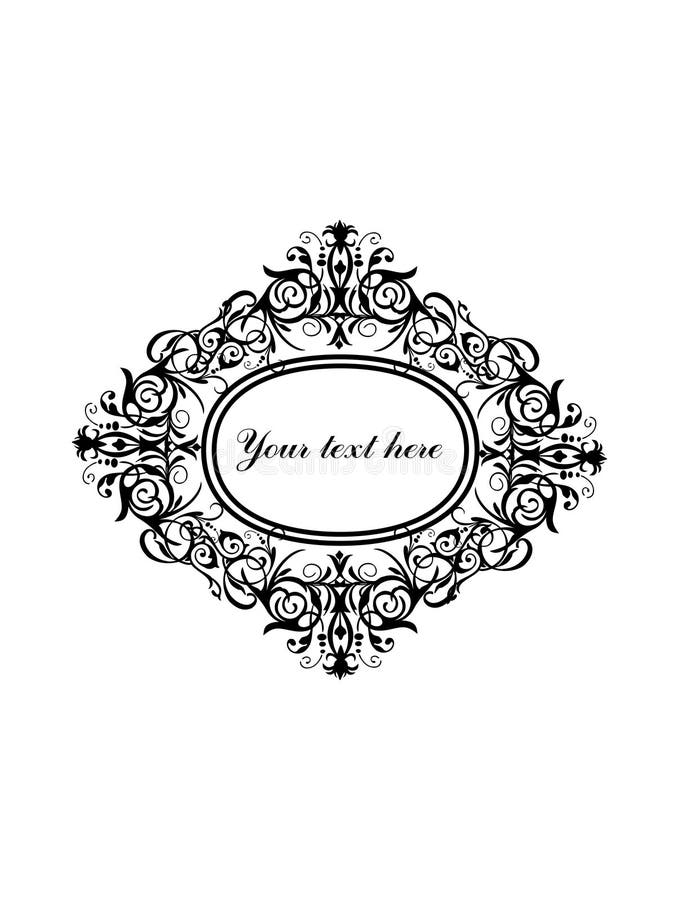 Vector vintage border frame with retro flourish baroque ornament royalty free illustration Vector vintage border frame with retro flourish baroque ornament royalty free illustration