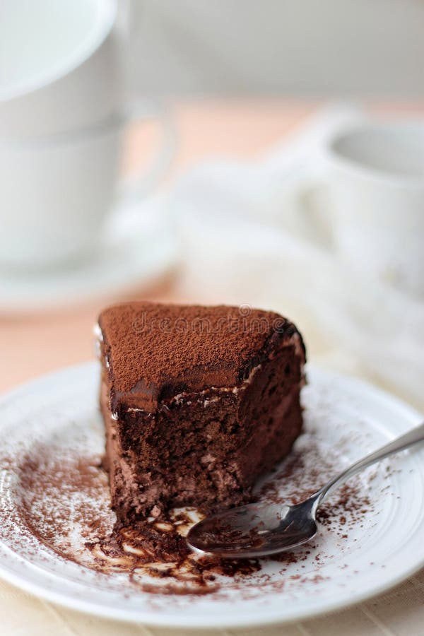 A slice of flourless chocolate cake. A slice of flourless chocolate cake
