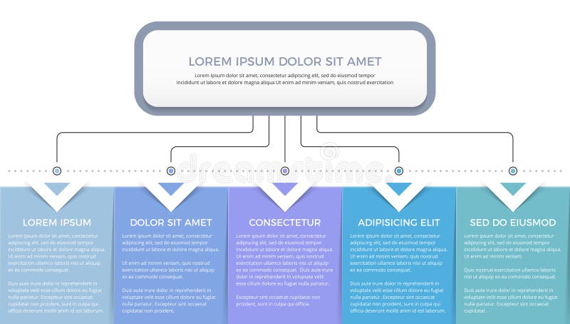 Flow Chart with 5 Elements royalty free illustration