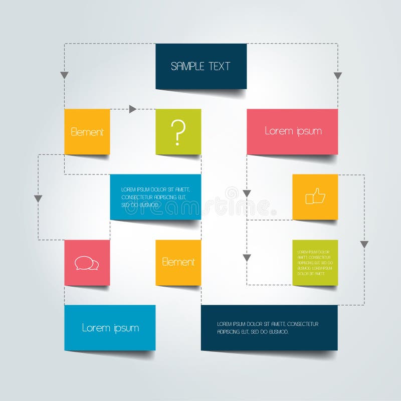 Flow chart scheme. Infographics elements. stock illustration