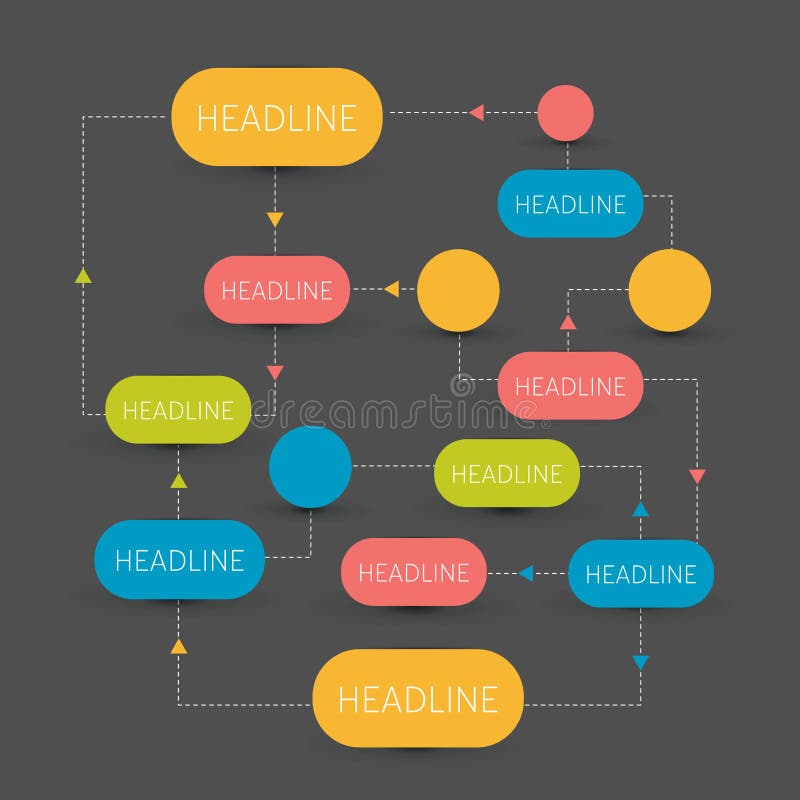 Flow chart scheme. Infographics elements. stock illustration