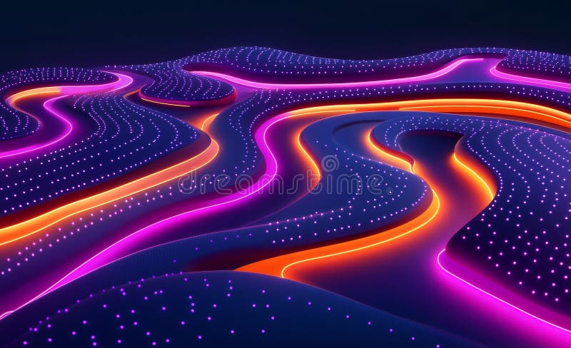 The flow of cyberdata. Blockchain data fields. Cyberspace. The digital generation, electronic field, processed data. The digital generation, electronic field AI generated.