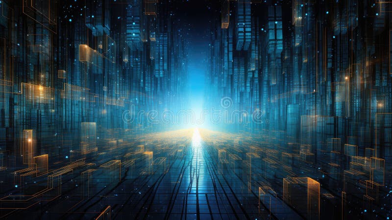 Flow cyberflow matrix matrix stock illustration